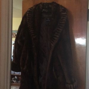 Fake fur coat—coat closes with hooks